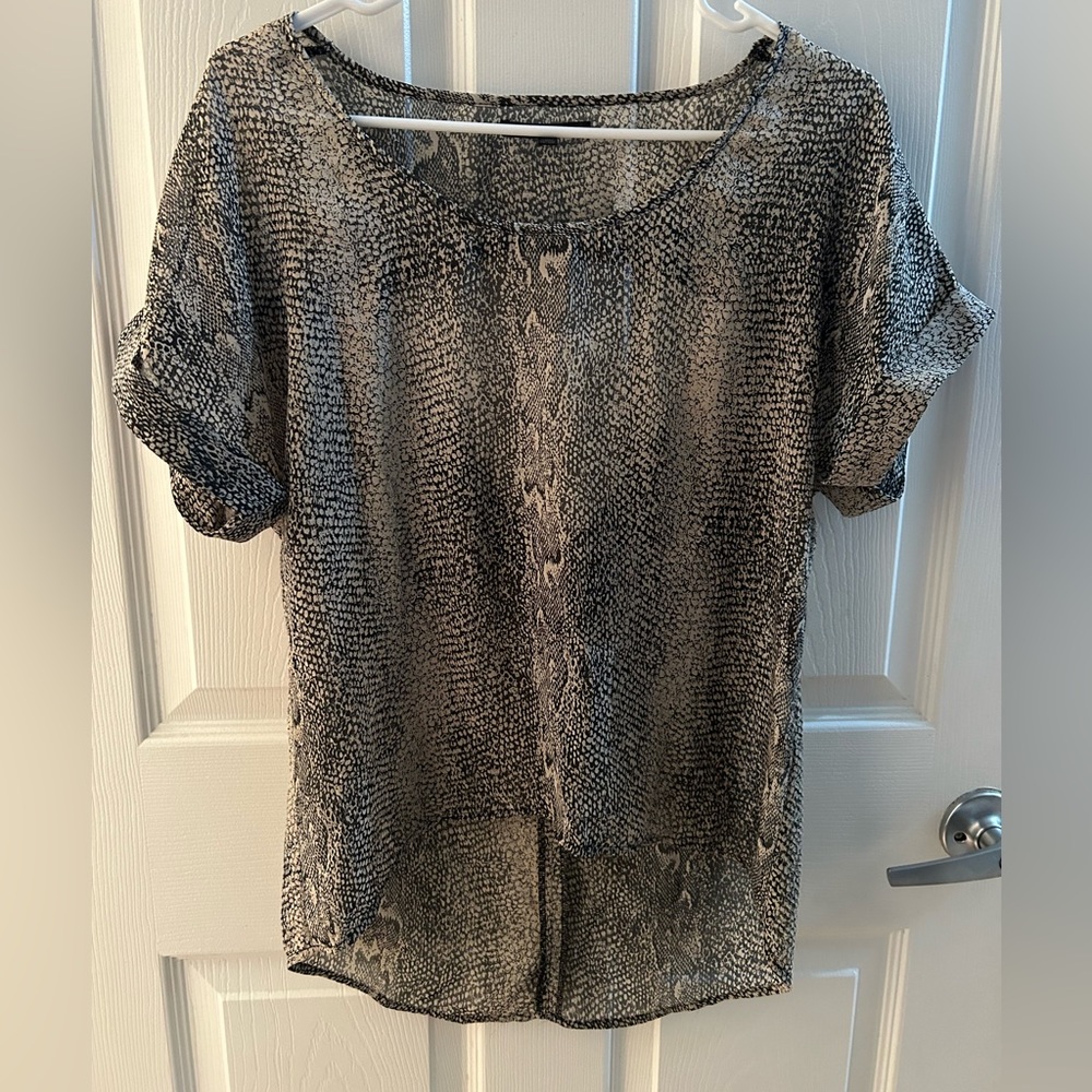 Urban Outfitters Lucca Couture Snake Skin Sheer Shirt